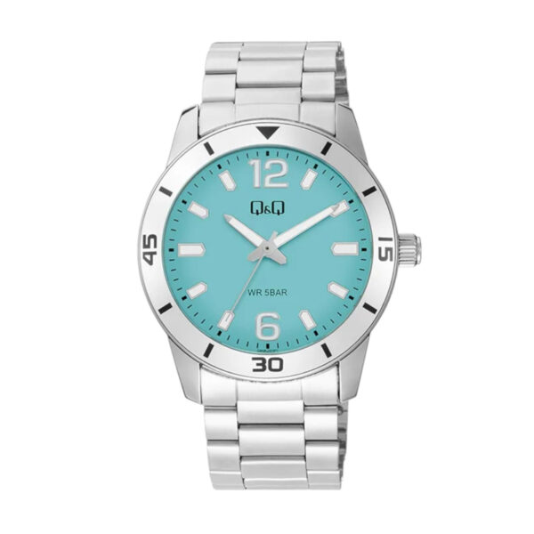 Q&Q Q85B-001PY-green-analog-dial-mens-wrist-watch
