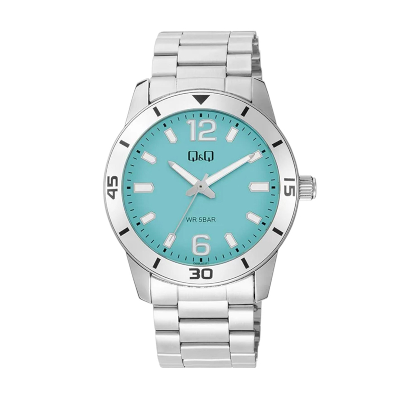 Q&Q Q85B-001PY-green-analog-dial-mens-wrist-watch