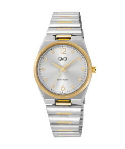 Q&Q-84B-008PY-silver-dial-two-tone-chain-female-wrist-watch