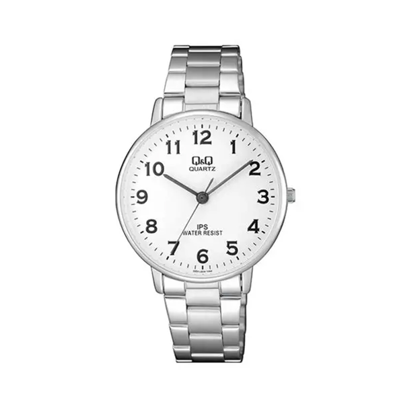 Numeric Watch Q&Q QZ00J204Y White Numeric Analog Dial Mens Quartz Watch - WatchCentre.PK