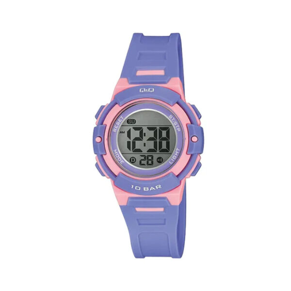 Q&Q M185J005Y-purple-resin-band-digital-female-sports-fashion-watch