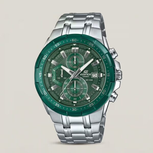 Casio Edifice EFR-539DE-3AV Chronograph Men's Watch Green Dial Stainless Steel | Original Edifice Pakistan