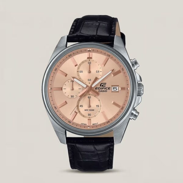 Casio Edifice EFV-610EL-5A Chronograph Men's Leather Watch Rose Gold Dial | Original Edifice Pakistan