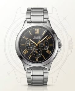 Casio MTP-V300D-1A2 Men's Multi-Function Stainless Steel Watch – Black Dial | Original Casio Pakistan