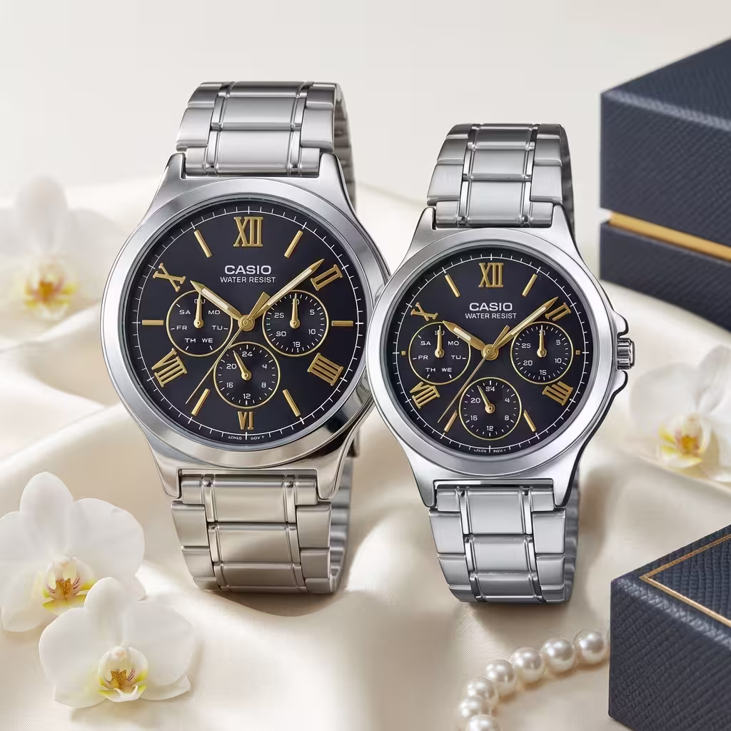 Casio Luxury Multifunction Couple Watch Set | Premium Wedding Gift Watches Pakistan