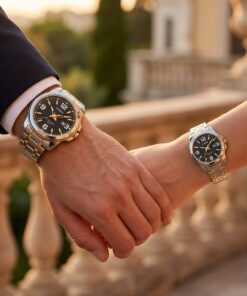 Premium Wedding Gift Watches for Couples showcased on couple wrists