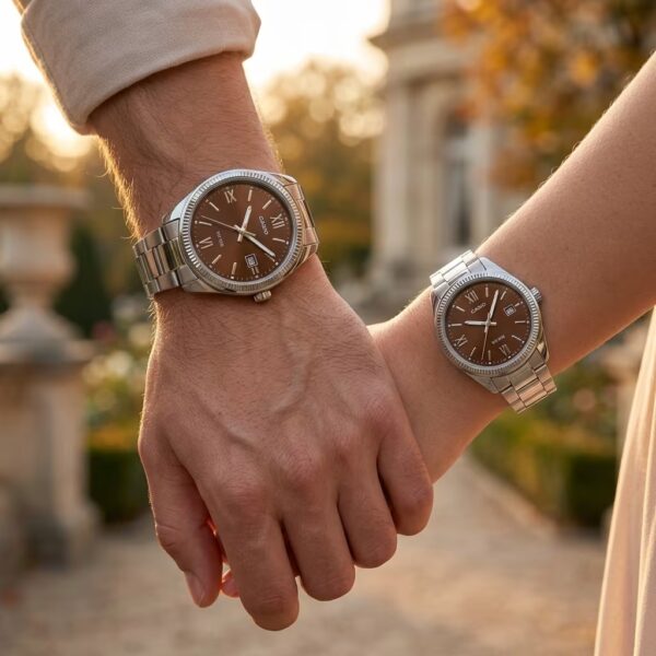 Luxury Brown Dial Casio Couple Watches Pakistan