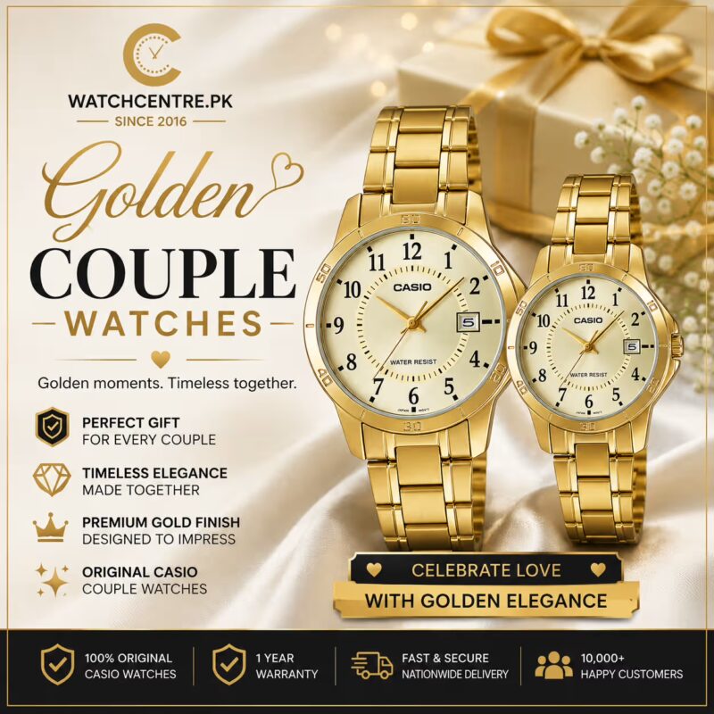 Casio golden couple wedding gift watch set banner