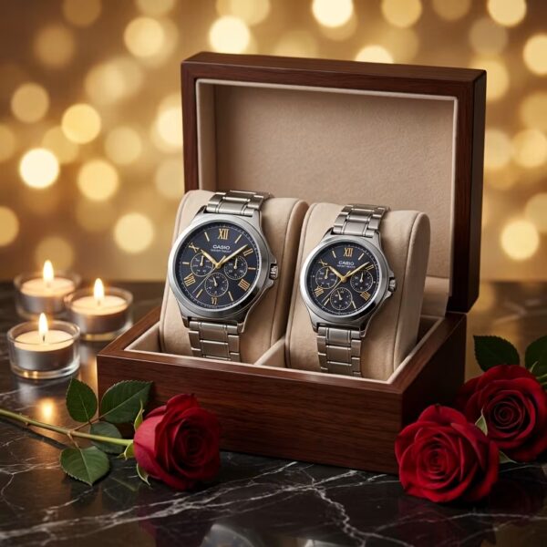 Premium Couple Gift Watches with Day Date Display