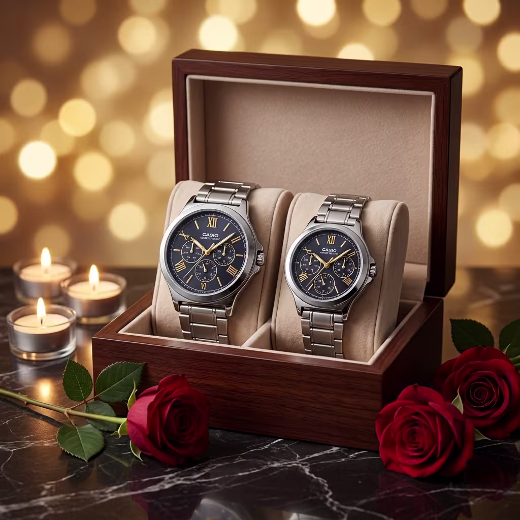 Premium Couple Gift Watches with Day Date Display