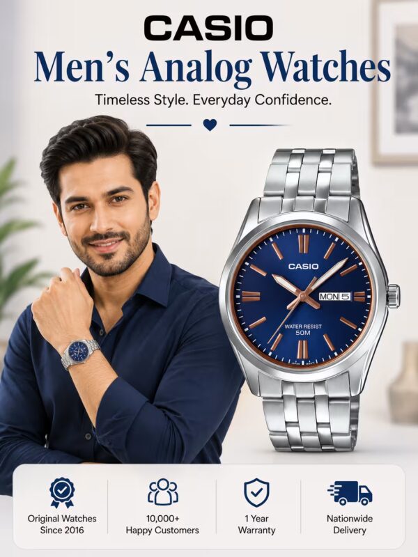Casio men's analog hand watches banner Watch Centre Pakistan