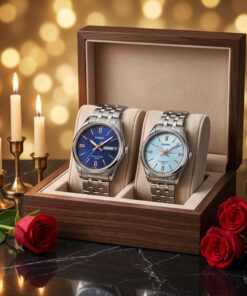 Casio His & Her Stainless Steel Watch Set display