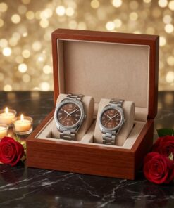 Brown Dial Anniversary Gift Watch Set in a premium gift box