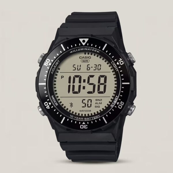 Casio AE-1700H-1AV men's digital watch with black resin band, 100M water resistance, dual time and 10-year battery