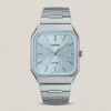 Casio MTP-B185D-2A2V men's watch with ice blue dial, rectangular stainless steel case, date display and stainless steel band